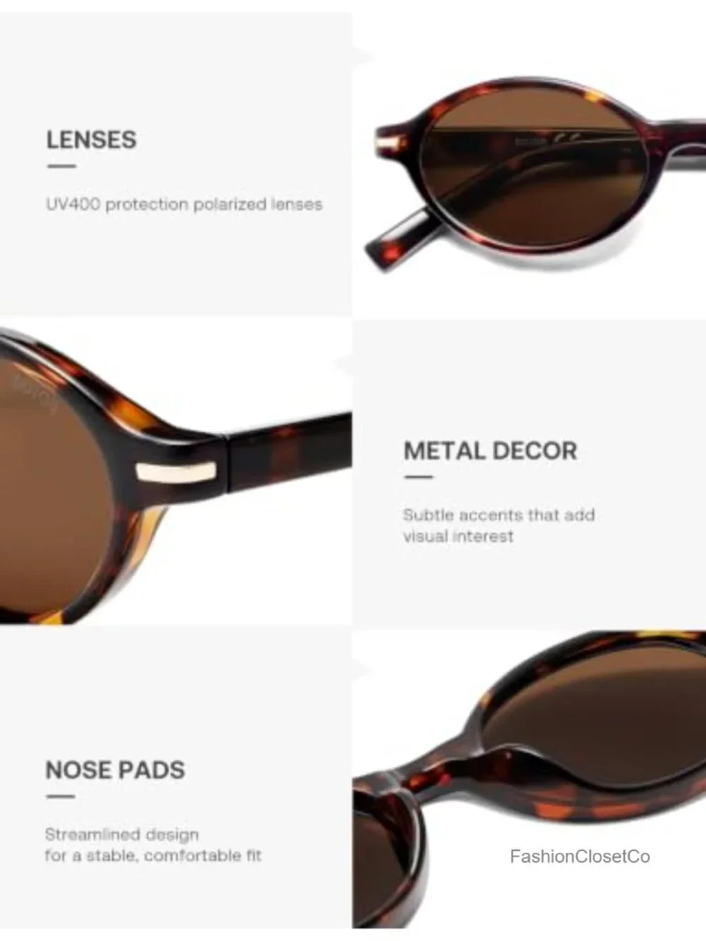 Trendy Narrow Oval Polarized Sunglasses Retro 90s Y2k Small Round